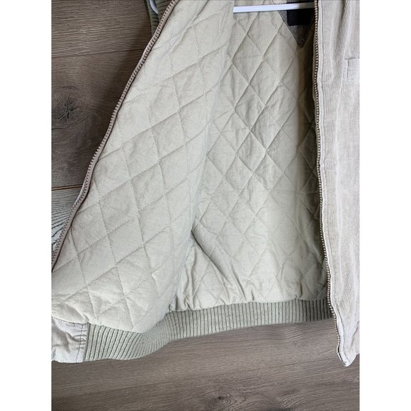 St. John’s Bay Corduroy Vest Mens Medium Tan Zip Up Closure Quilted Liner - Picture 7 of 9